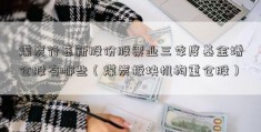 煤炭行慈新股份股票业三季度基金增仓股有哪些（煤炭板块机构重仓股）