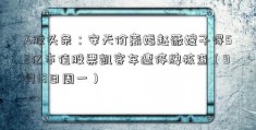 A股头条：安天价离婚赵薇嫂子得52亿市值股票凯客车遭停牌核查（9月18日周一）