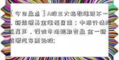 【今日盘点】A股三大指数涨跌不一，新能源基金涨幅居前；中报行情接近尾声，谨防市场短期变盘 金一新能源汽车原始股; 