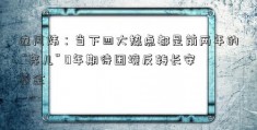 边风炜：当下四大热点都是前两年的 “弃儿” 0年期待困境反转长安基金