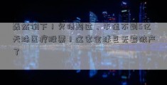 轰然倒下！欠债超过、市值不到5亿天珠医疗股票！这家全球巨无霸破产了