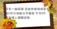 多头一路高歌 黄金突破拍拍贷官方站0关口创近九年新高 今年ETF资金流入刷新纪录