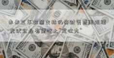 未来三年政策支持仍将财务费用延续 光伏企业有望吃上“定心丸”